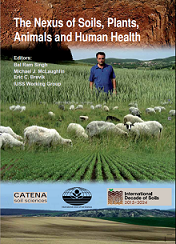The Nexus of Soils, Plants, Animals and Human Health | ©: Edited by Bal Ram Singh, Michael J. McLaughlin and Eric Brevik on behalf of the IUSS The 21 contributions in this book describe the role soils play for plant, animal and human health. They show that soil- and human health are intricately connected, because healthy soils produce healthy crops, which in turn nourish humans and animals, allowing for their health and productivity.